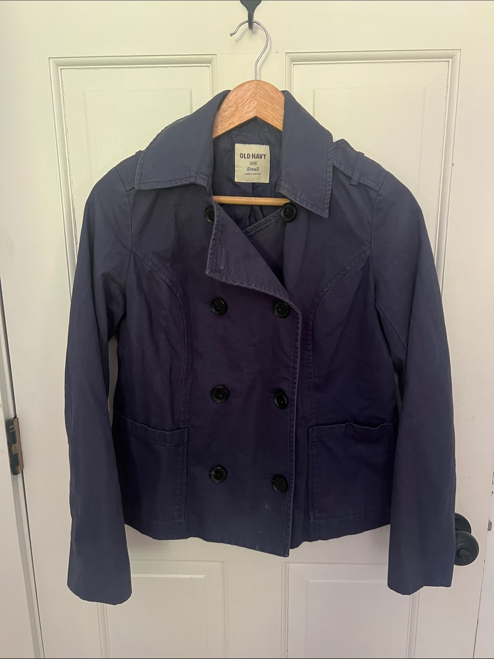 Old Navy Navy Double-Breasted Peacoat Jacket